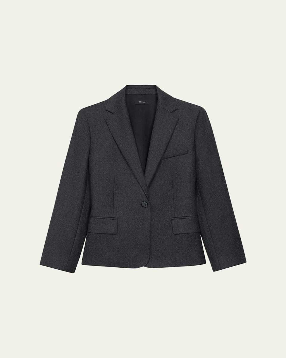Flannel One-Button Slim Jacket